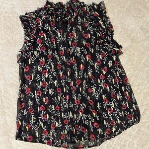 7 For All Mankind Black and Red Blouse